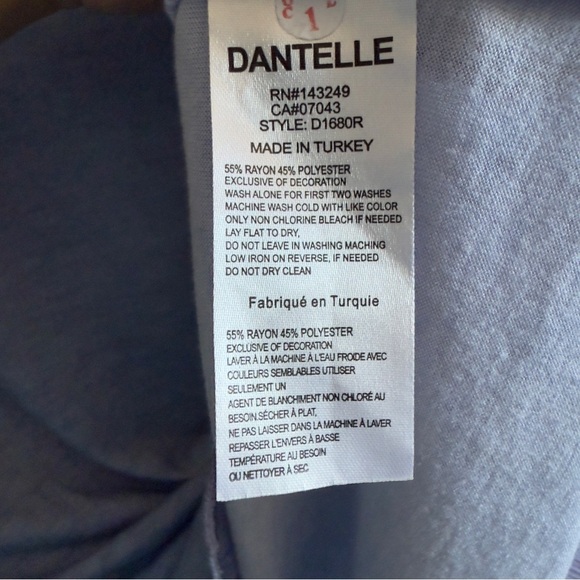 Dantelle Lavender Layered Hem T-Shirt Top Rayon Blend Turkey M - Picture 7 of 7